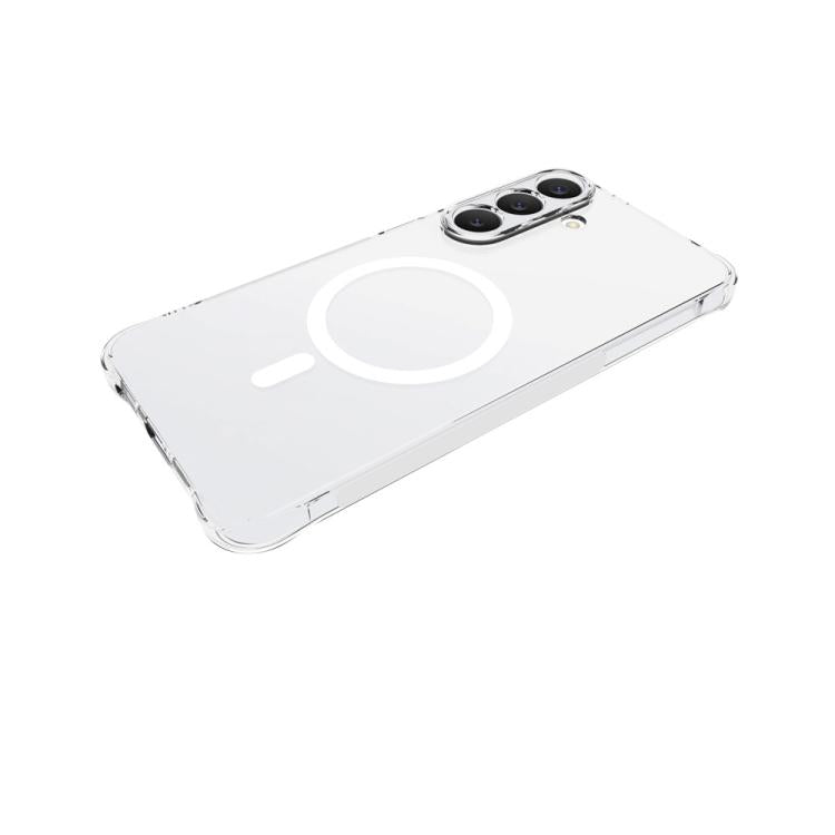 WANLONFENG Custodia per telefono in TPU trasparente, magnetica, antiurto, con quattro angoli rinforzati e 2 pellicole protettive per lo schermo., For Galaxy S26 FE 5G, For Galaxy S26+ 5G, For Galaxy S26 Ultra 5G, For Galaxy S26 5G, For Galaxy S25 FE 5G