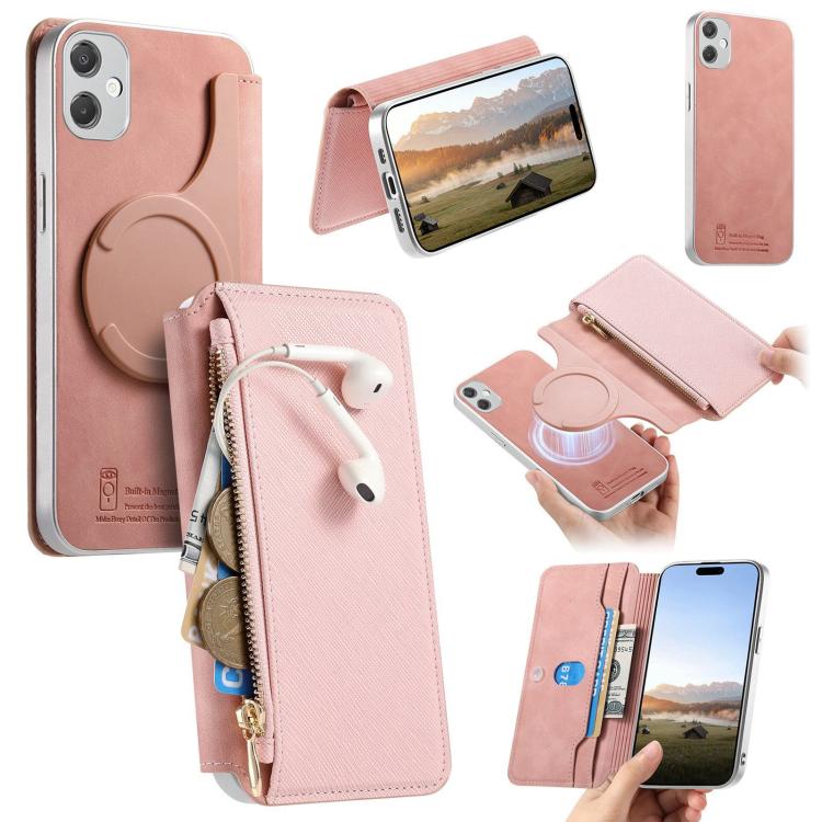 Custodia per telefono CaseNeo con cerniera magnetica a portafoglio e fori di precisione, bordi argentati e finitura in pelle vegana a grana incrociata., For Galaxy A05, For Galaxy A05s, For Galaxy A25 5G