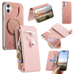 Custodia per telefono CaseNeo con cerniera magnetica a portafoglio e fori di precisione, bordi argentati e finitura in pelle vegana a grana incrociata., For Galaxy A37 5G, For Galaxy A06 5G, For Galaxy A56 5G