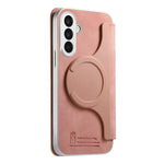 Custodia per telefono CaseNeo con cerniera magnetica a portafoglio e fori di precisione, bordi argentati e finitura in pelle vegana a grana incrociata., For Galaxy A37 5G, For Galaxy A06 5G, For Galaxy A56 5G