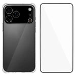 Custodia per telefono in TPU trasparente con angoli airbag e pellicola protettiva per lo schermo., For iPhone 17e / 16e, For iPhone 17 Pro Max, For iPhone 17 Pro, For iPhone 17, For iPhone Air, For iPhone 16 Pro Max, For iPhone 16 Pro, For iPhone 16   ...