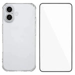 Custodia per telefono in TPU trasparente con angoli airbag e pellicola protettiva per lo schermo., For iPhone 17e / 16e, For iPhone 17 Pro Max, For iPhone 17 Pro, For iPhone 17, For iPhone Air, For iPhone 16 Pro Max, For iPhone 16 Pro, For iPhone 16   ...