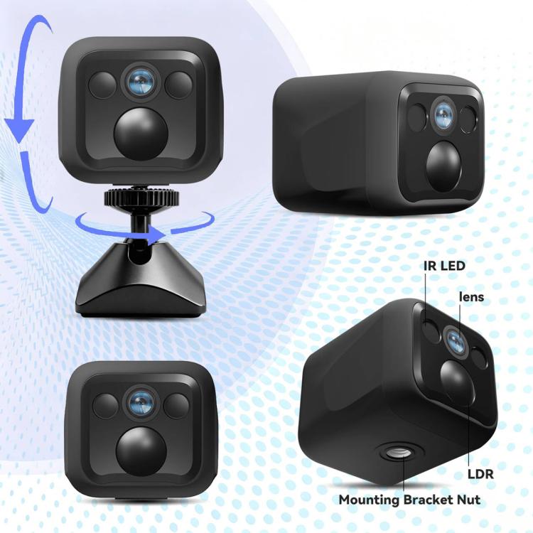 Telecamera Wi-Fi intelligente HD B01 per la casa, supporta la visione notturna e il rilevamento del movimento., B01