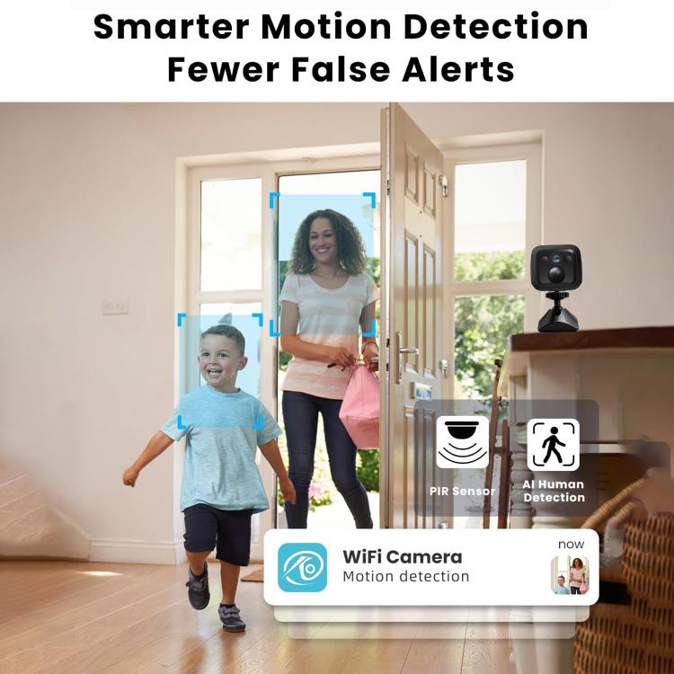 Telecamera Wi-Fi intelligente HD B01 per la casa, supporta la visione notturna e il rilevamento del movimento., B01