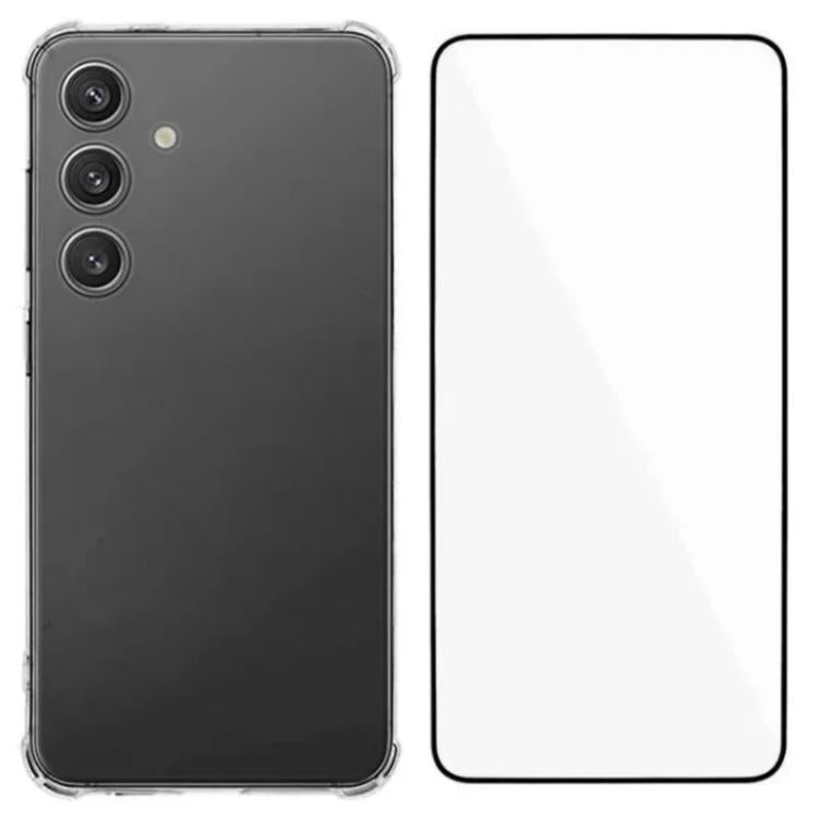 Custodia per telefono in TPU trasparente con angoli airbag e pellicola protettiva per lo schermo., For Galaxy A57 5G, For Galaxy A37 5G, For Galaxy A27 5G, For Galaxy A17 5G / 4G, For Galaxy A07 4G, For Galaxy A06 5G, For Galaxy A56 5G, For Galaxy A26 ...