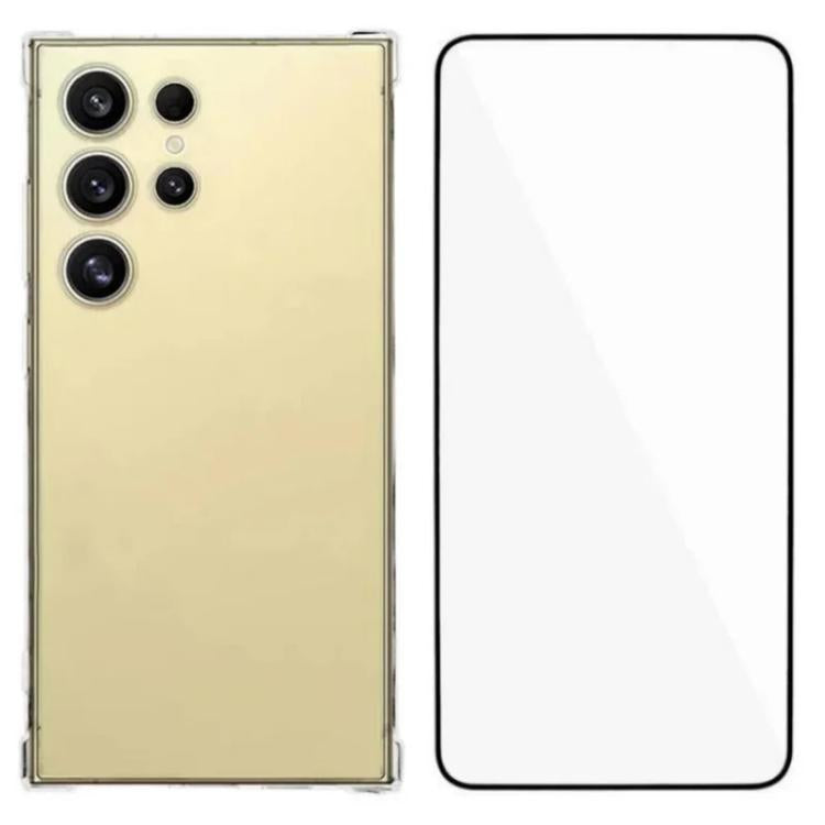 Custodia per telefono in TPU trasparente con angoli airbag e pellicola protettiva per lo schermo., For Galaxy S26+ 5G, For Galaxy S26 Ultra 5G, For Galaxy S26 5G, For Galaxy S25 FE 5G, For Galaxy S25 Edge 5G, For Galaxy S25 5G, For Galaxy S25+ 5G      ...