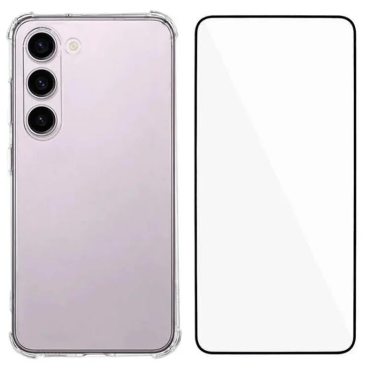 Custodia per telefono in TPU trasparente con angoli airbag e pellicola protettiva per lo schermo., For Galaxy S26+ 5G, For Galaxy S26 Ultra 5G, For Galaxy S26 5G, For Galaxy S25 FE 5G, For Galaxy S25 Edge 5G, For Galaxy S25 5G, For Galaxy S25+ 5G      ...