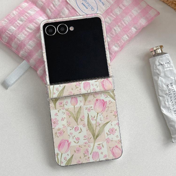 Custodia magnetica antiurto per telefono con motivo tulipani rosa., For Galaxy Z Flip5/6 / 7 FE, For Galaxy Z Flip7 5G