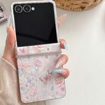 Custodia magnetica antiurto per telefono con motivo floreale e farfalla., For Galaxy Z Flip5/6 / 7 FE, For Galaxy Z Flip7 5G