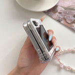 Custodia magnetica antiurto per telefono con motivo floreale e farfalla., For Galaxy Z Flip5/6 / 7 FE, For Galaxy Z Flip7 5G