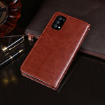 idewei Custodia in pelle a vibrazione orizzontale Crazy Horse Texture con supporto e slot per carte e portafoglio, For OPPO Reno4, For OPPO Reno4 Pro, For OPPO Realme 7
