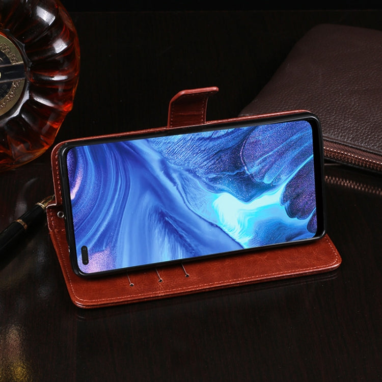 idewei Custodia in pelle a vibrazione orizzontale Crazy Horse Texture con supporto e slot per carte e portafoglio, For OPPO Reno4, For OPPO Reno4 Pro, For OPPO Realme 7