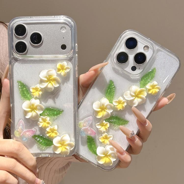Custodia per telefono in acrilico con effetto farfalla 3D e plumeria, realizzata in resina epossidica., For iPhone 17 Pro Max, For iPhone 17 Pro, For iPhone 17, For iPhone Air, For iPhone 16 Pro Max, For iPhone 16 Pro, For iPhone 16 Plus, For iPhone 16...