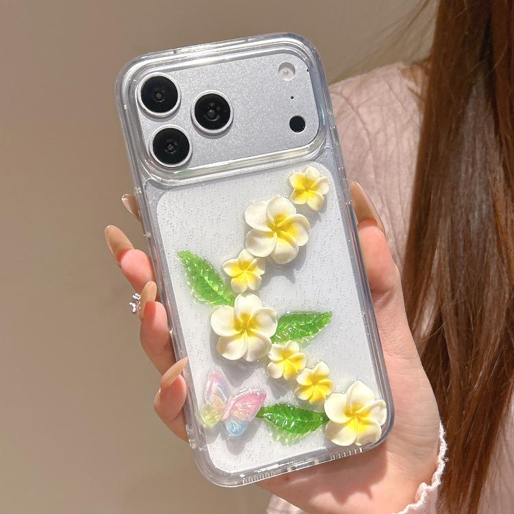Custodia per telefono in acrilico con effetto farfalla 3D e plumeria, realizzata in resina epossidica., For iPhone 17 Pro Max, For iPhone 17 Pro, For iPhone 17, For iPhone Air, For iPhone 16 Pro Max, For iPhone 16 Pro, For iPhone 16 Plus, For iPhone 16...