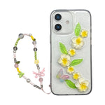 Custodia per telefono in acrilico con motivo a farfalla e plumeria 3D in resina epossidica e catenella da polso., For iPhone 17 Pro Max, For iPhone 17 Pro, For iPhone 17, For iPhone Air, For iPhone 16 Pro Max, For iPhone 16 Pro, For iPhone 16 Plus     ...