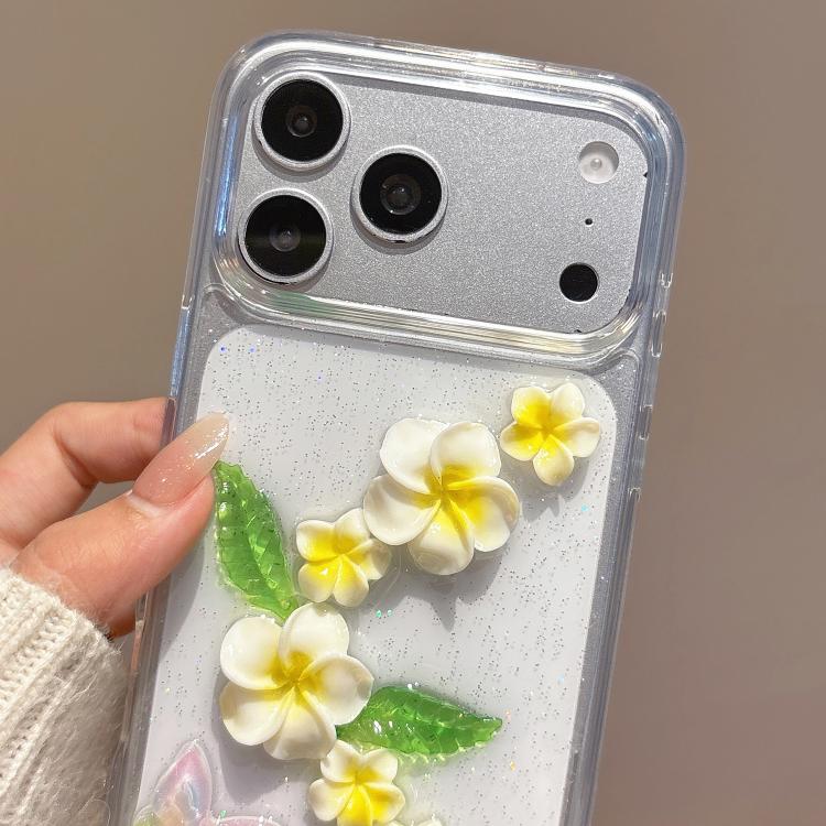 Custodia per telefono in acrilico con motivo a farfalla e plumeria 3D in resina epossidica e catenella da polso., For iPhone 17 Pro Max, For iPhone 17 Pro, For iPhone 17, For iPhone Air, For iPhone 16 Pro Max, For iPhone 16 Pro, For iPhone 16 Plus     ...