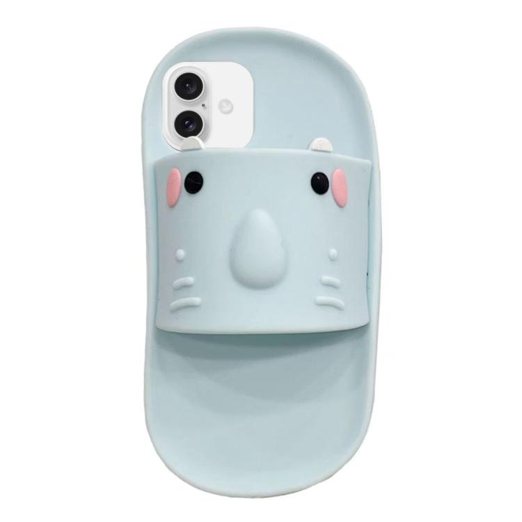 Custodia per telefono in silicone con design a pantofola in stile cartone animato., For iPhone 17, For iPhone 16 Pro Max, For iPhone 16 Pro, For iPhone 16, For iPhone 15 Pro Max, For iPhone 15 Pro, For iPhone 15 Plus, For iPhone 15