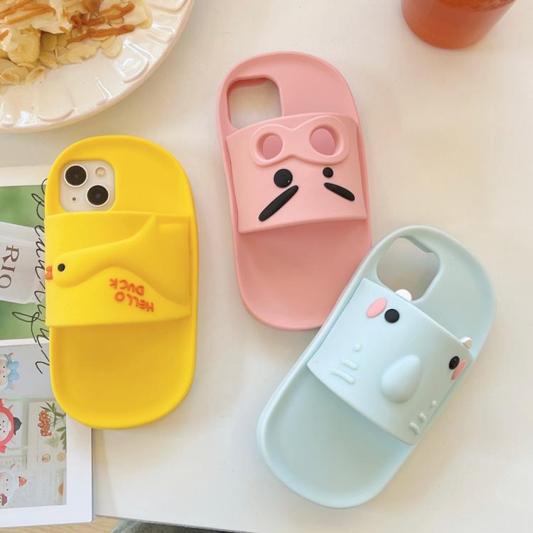 Custodia per telefono in silicone con design a pantofola in stile cartone animato., For iPhone 14 Plus, For iPhone 14, For iPhone 14 Pro, For iPhone 14 Pro Max, For iPhone 13 Pro Max, For iPhone 13 Pro, For iPhone 13, For iPhone 12 Pro Max