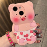 Simpatica custodia per telefono in TPU antiurto con motivo a maialino 3D., For iPhone 14 Plus, For iPhone 14, For iPhone 14 Pro, For iPhone 14 Pro Max, For iPhone 13 Pro Max, For iPhone 13 Pro, For iPhone 13