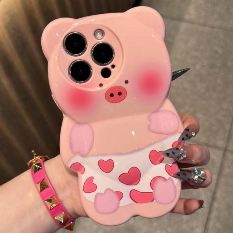 Simpatica custodia per telefono in TPU antiurto con motivo a maialino 3D., For iPhone 14 Plus, For iPhone 14, For iPhone 14 Pro, For iPhone 14 Pro Max, For iPhone 13 Pro Max, For iPhone 13 Pro, For iPhone 13