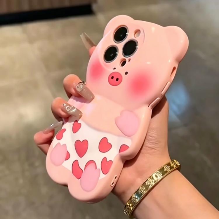 Simpatica custodia per telefono in TPU antiurto con motivo a maialino 3D., For iPhone 14 Plus, For iPhone 14, For iPhone 14 Pro, For iPhone 14 Pro Max, For iPhone 13 Pro Max, For iPhone 13 Pro, For iPhone 13