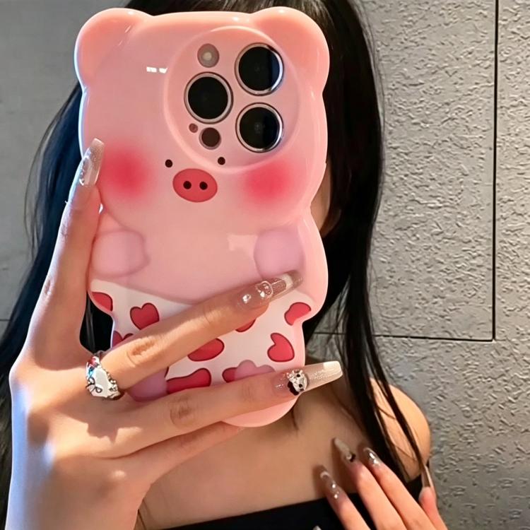 Simpatica custodia per telefono in TPU antiurto con motivo a maialino 3D., For iPhone 14 Plus, For iPhone 14, For iPhone 14 Pro, For iPhone 14 Pro Max, For iPhone 13 Pro Max, For iPhone 13 Pro, For iPhone 13