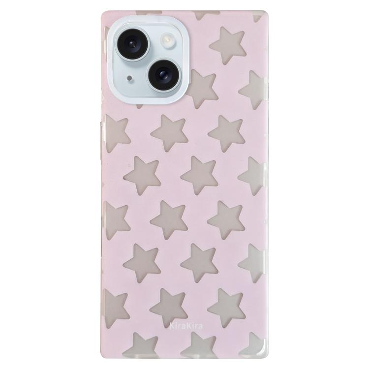 Custodia per telefono con motivo a stella a cinque punte, tinta unita e finitura galvanizzata satinata., For iPhone 15