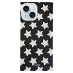 Custodia per telefono con motivo a stella a cinque punte, tinta unita e finitura galvanizzata satinata., For iPhone 15