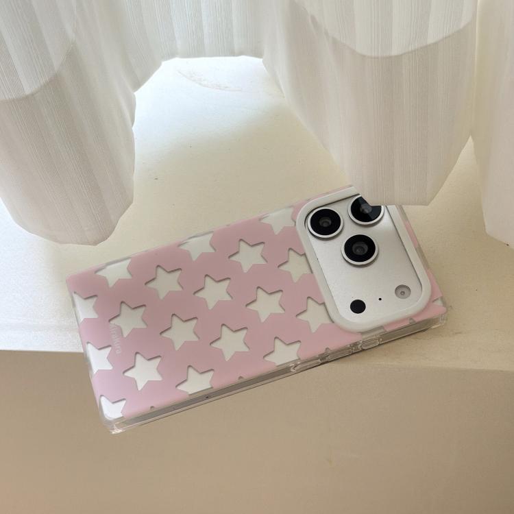 Custodia per telefono con motivo a stella a cinque punte, tinta unita e finitura galvanizzata satinata., For iPhone 15