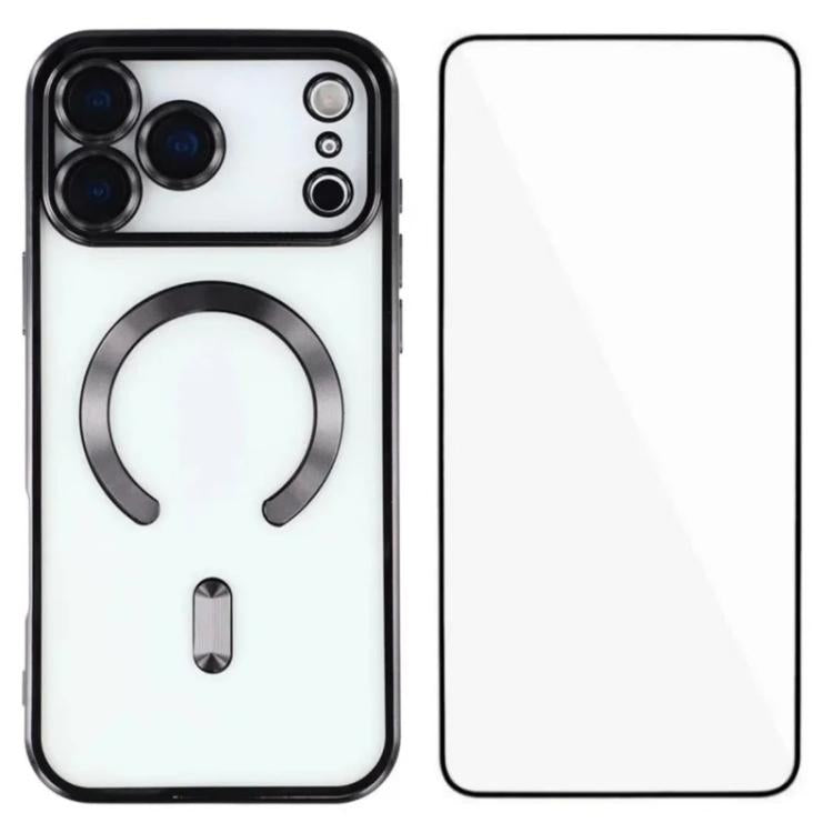 Custodia per telefono WANLONFENG CD magnetica in TPU galvanizzato con protezione per lo schermo, For iPhone 17 Pro Max, For iPhone 17 Pro, For iPhone 17