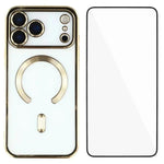 Custodia per telefono WANLONFENG CD magnetica in TPU galvanizzato con protezione per lo schermo, For iPhone 17 Pro Max, For iPhone 17 Pro, For iPhone 17
