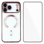 Custodia per telefono WANLONFENG CD magnetica in TPU galvanizzato con protezione per lo schermo, For iPhone 17 Pro Max, For iPhone 17 Pro, For iPhone 17