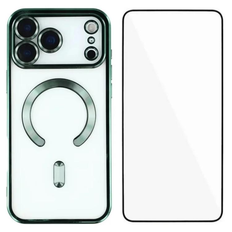 Custodia per telefono WANLONFENG CD magnetica in TPU galvanizzato con protezione per lo schermo, For iPhone 17 Pro Max, For iPhone 17 Pro, For iPhone 17
