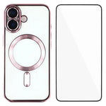 Custodia per telefono WANLONFENG CD magnetica in TPU galvanizzato con protezione per lo schermo, For iPhone 17 Pro Max, For iPhone 17 Pro, For iPhone 17