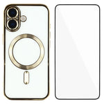 Custodia per telefono WANLONFENG CD magnetica in TPU galvanizzato con protezione per lo schermo, For iPhone 17 Pro Max, For iPhone 17 Pro, For iPhone 17