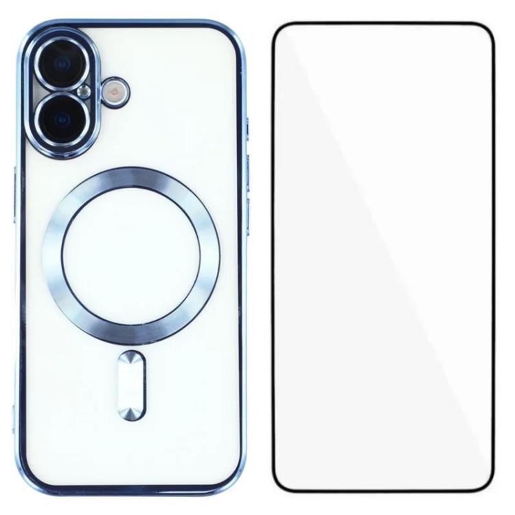 Custodia per telefono WANLONFENG CD magnetica in TPU galvanizzato con protezione per lo schermo, For iPhone 17 Pro Max, For iPhone 17 Pro, For iPhone 17