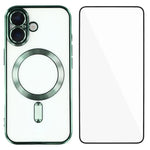 Custodia per telefono WANLONFENG CD magnetica in TPU galvanizzato con protezione per lo schermo, For iPhone 17 Pro Max, For iPhone 17 Pro, For iPhone 17
