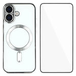 Custodia per telefono WANLONFENG CD magnetica in TPU galvanizzato con protezione per lo schermo, For iPhone 17 Pro Max, For iPhone 17 Pro, For iPhone 17