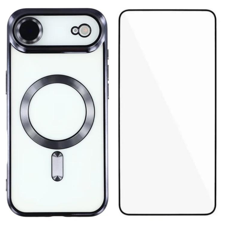 Custodia per telefono WANLONFENG CD magnetica in TPU galvanizzato con protezione per lo schermo, For iPhone Air, For iPhone 16 Pro Max, For iPhone 16 Pro