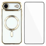 Custodia per telefono WANLONFENG CD magnetica in TPU galvanizzato con protezione per lo schermo, For iPhone Air, For iPhone 16 Pro Max, For iPhone 16 Pro