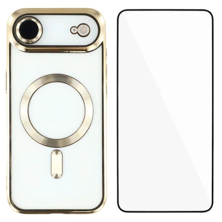 Custodia per telefono WANLONFENG CD magnetica in TPU galvanizzato con protezione per lo schermo, For iPhone Air, For iPhone 16 Pro Max, For iPhone 16 Pro