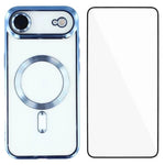 Custodia per telefono WANLONFENG CD magnetica in TPU galvanizzato con protezione per lo schermo, For iPhone Air, For iPhone 16 Pro Max, For iPhone 16 Pro