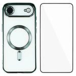 Custodia per telefono WANLONFENG CD magnetica in TPU galvanizzato con protezione per lo schermo, For iPhone Air, For iPhone 16 Pro Max, For iPhone 16 Pro