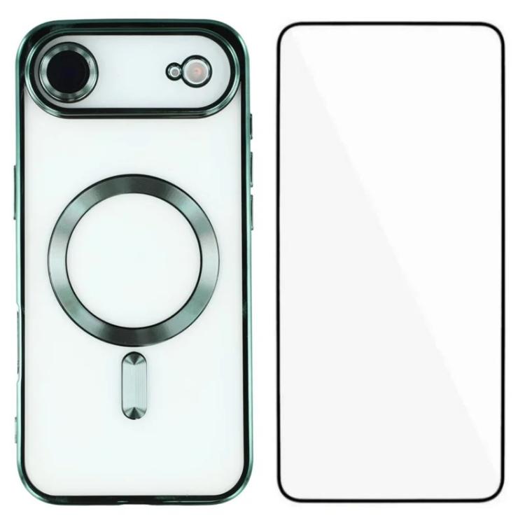 Custodia per telefono WANLONFENG CD magnetica in TPU galvanizzato con protezione per lo schermo, For iPhone Air, For iPhone 16 Pro Max, For iPhone 16 Pro