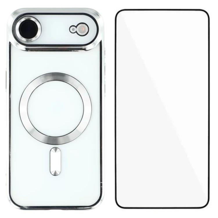 Custodia per telefono WANLONFENG CD magnetica in TPU galvanizzato con protezione per lo schermo, For iPhone Air, For iPhone 16 Pro Max, For iPhone 16 Pro