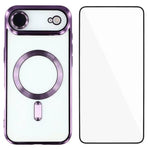 Custodia per telefono WANLONFENG CD magnetica in TPU galvanizzato con protezione per lo schermo, For iPhone Air, For iPhone 16 Pro Max, For iPhone 16 Pro