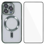 Custodia per telefono WANLONFENG CD magnetica in TPU galvanizzato con protezione per lo schermo, For iPhone Air, For iPhone 16 Pro Max, For iPhone 16 Pro