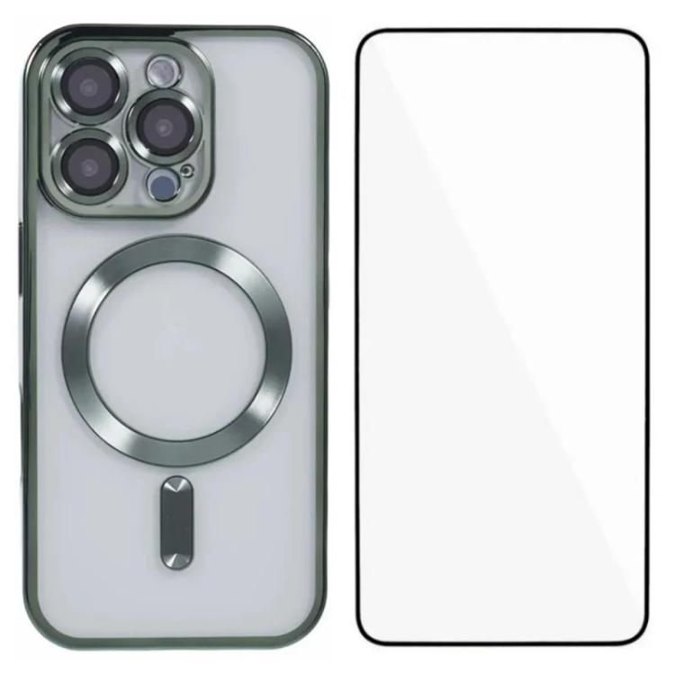 Custodia per telefono WANLONFENG CD magnetica in TPU galvanizzato con protezione per lo schermo, For iPhone Air, For iPhone 16 Pro Max, For iPhone 16 Pro