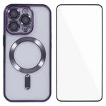 Custodia per telefono WANLONFENG CD magnetica in TPU galvanizzato con protezione per lo schermo, For iPhone Air, For iPhone 16 Pro Max, For iPhone 16 Pro