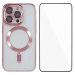 Custodia per telefono WANLONFENG CD magnetica in TPU galvanizzato con protezione per lo schermo, For iPhone 16, For iPhone 15 Pro Max, For iPhone 15 Pro